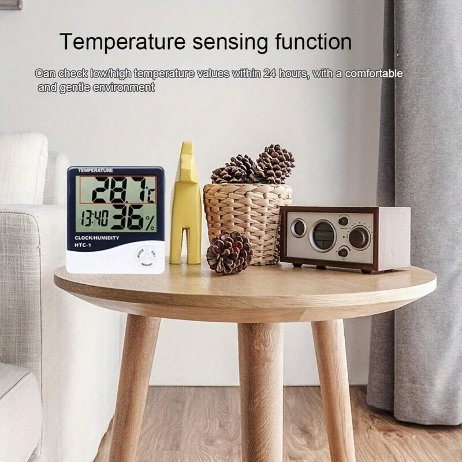 Thermohygrometer, Indoor And Outdoor Electronic Alarm Clock, Alarm