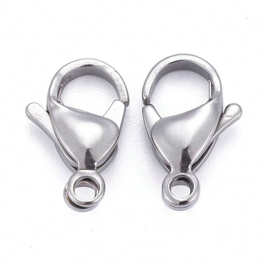 1020pcs 304 Stainless Steel Lobster Claw Clasps Parrot Trigger Clasps