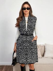 Áo len cardigan thanh lịch đa năng cho nữ, ấm áp cho mùa thu đông - Đen và trắng - Xem 6