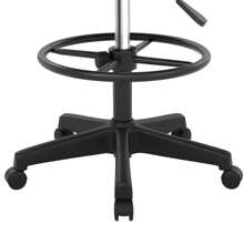 VECELO PU Leather Office Chair Drawing Chair With Wingback And Footrest Ring,Height Adjustable,Suitable For Drawing/Standing Desk,Brown