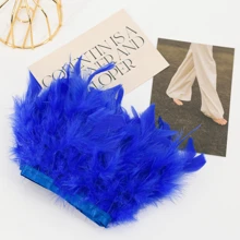 1m/szt. Taśma z tkaniny wykończeniowej z piór indyczych do nakryć głowy kostiumów, dekoracji na przyjęcia świąteczne, maski maskaradowej, występów scenicznych, majsterkowania - Wielokolorowe - Zobacz 5