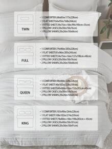 7-Piece Chic Cut Flower Bed Comforter Set, Suitable For All Seasons, Soft And Comfortable Bedding Set, Includes Comforter, Flat Sheet, Fitted Sheet, 2 Pillowshams And 2 Pillowcases, Suitable For Your Bedroom Decoration - White - View 4