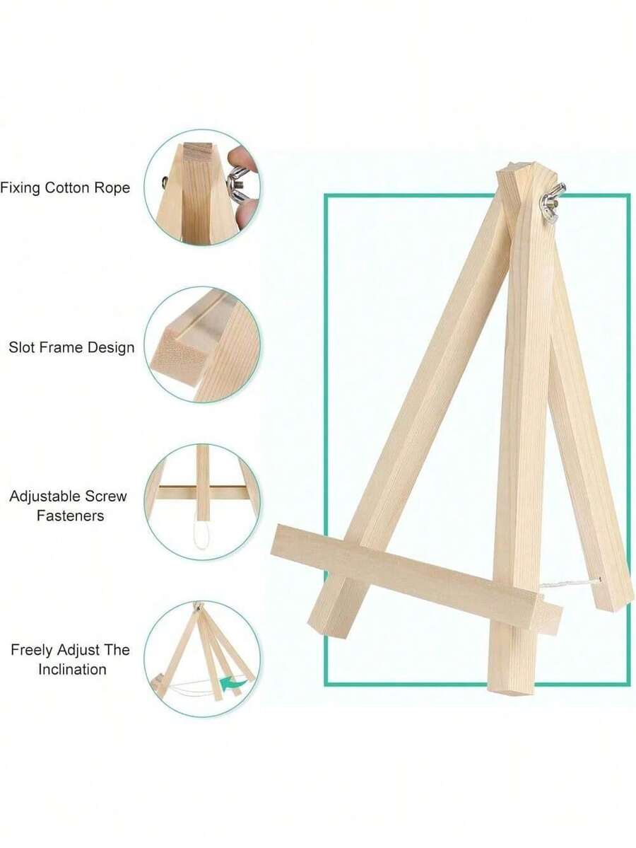 9 Inch Tall Wood Easels For Display Set Of 12 Tabletop Painting Stand
