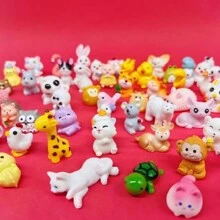 Miniature Cute Cartoon Animal Model Figurine, Assorted Glow-In-The-Dark Mini Dogs, Cats, Rabbits, Ocean Animals, Realistic 3D Decor, Random Style, Teenager's Gift, Classmate Reward - Multicolor - View 15