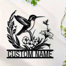 HELLOYOUNG 1pc Aangepaste Metalen Vogel En Bloem Muurdecoratie. Schattig Huisdier Koe Gepersonaliseerd Logo. Boerderij Stijl Decor. Metalen Vogel En Bloem Kunst. Aangepaste Naam Muurdecoratie Voor Porch, Tuin En Cadeau. Muurkunst Decor Woonkamer/Kantoor Metalen Kunstwerk Gepersonaliseerd Bord/Boerderij Bord/Tuin Decor