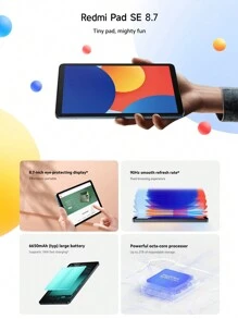 Xiaomi Xiaomi Redmi Pad SE 8,7 cala, 6 GB 128 GB Wi-Fi, duża bateria 6650 mAh, płynna częstotliwość odświeżania 90 Hz, wydajny ośmiordzeniowy procesor