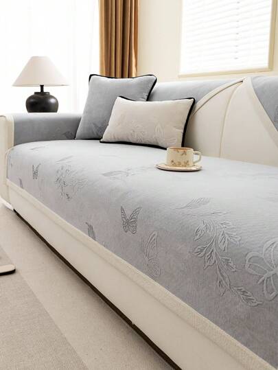 1 pezzo Cuscino universale per divano in tessuto chenille con motivo jacquard a farfalla, design antiscivolo moderno per ufficio, camera da letto, soggiorno e oltre, lavabile in lavatrice