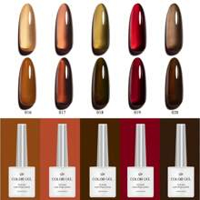 1/5 件 15 毫升果冻琥珀凝胶指甲油套装玳瑁透明指甲油套装橙色果冻凝胶指甲油 UV 指甲油指甲油箔凝胶指甲油套装指甲油套装指甲油凝胶水晶半透明红珊瑚琥珀棕色感恩节礼物送给女士 - 彩色 - 查看 9