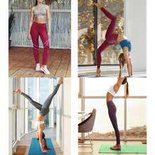 1 Piece Women's Ultra Soft Breathable Comfortable High-Waisted Fleece Lined Winter Warm Cozy Stretch Plus Sized Leggings, Cold Weather, Casual Wear, Lightweight, Everyday, Thermal, Stretchy, Durable, Stylish, Outdoor, Lounge - Burgundy - View 9