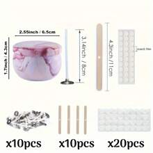 Juego de 46 piezas para hacer velas - Latas de metal con patrones de 2.5 Oz con tapas, incluye 6 recipientes vacíos, mechas, soportes de mechas - Ideal para manualidades DIY, almacenamiento de artículos pequeños, regalo perfecto para entusiastas de la fabricación de velas para , Pascua, Navidad, Halloween, Día de San Valentín