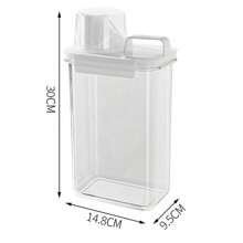 1pc Sealed Storage Container With Handle, Grain, Flour Box. Pet Dog Cat Food Dispenser With Measuring Cup, Transparent Plastic Kitchen & Food Storage Canister For Sugar, Pasta, Grains, Cereals - 無色 - 查看 9