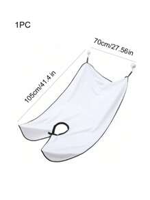 1pc Contrast Binding Beard Bib Apron, Daily Fabric Non-Stick Hair Catcher Grooming Cloth For Men,Bag,Organizer,Storage - White - View 5