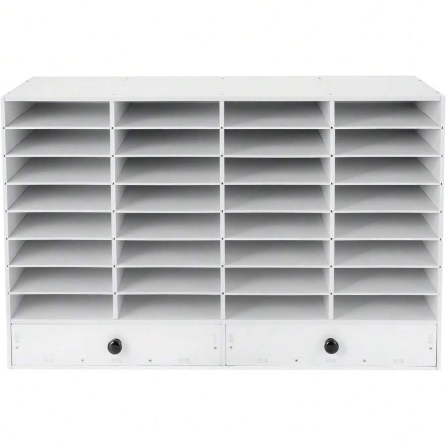 Adjustable 32 Compartment Literature Organizer Organization With