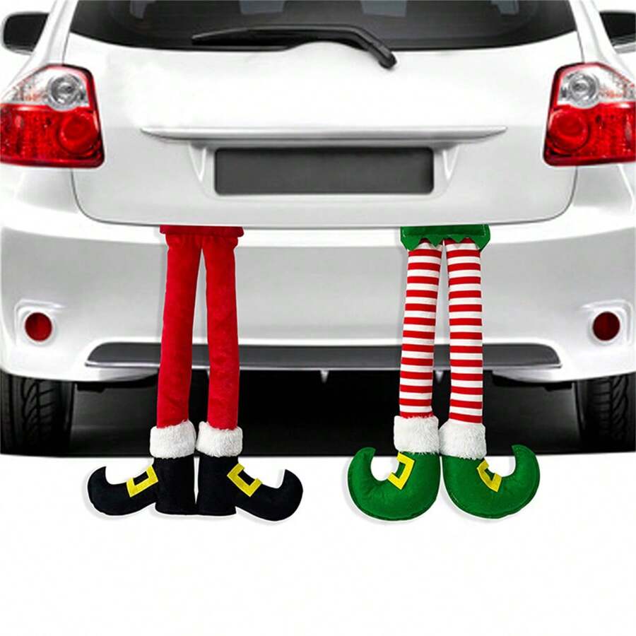 Accesorios de coche con piernas de elfo de Papá Noel, decoración navideña para el hogar, adornos colgantes para el árbol de Navidad, regalos de Feliz Año Nuevo