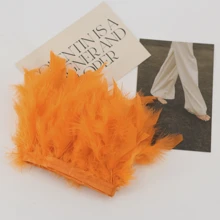 1m/szt. Taśma z tkaniny wykończeniowej z piór indyczych do nakryć głowy kostiumów, dekoracji na przyjęcia świąteczne, maski maskaradowej, występów scenicznych, majsterkowania - Wielokolorowe - Zobacz 21