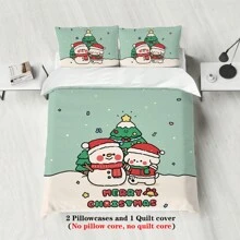3件套（1被套+2枕套，无芯），圣诞小猫数码印花套装柔软、温暖、亲肤的被套，多种尺寸满足不同需求，适合所有人群、所有房间 - YHC-SJT0054 - 查看 4
