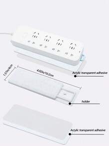 1pc Adhesive Power Strip Wall Mount Holder, No Drilling Required