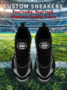 1 Pair Las Vegas Baseball Custom Sneaker, Personalized Name Running Shoes, Custom Blade Sneakers, Personalized Gift Low Top Running Shoes, Name Sneakers, Personalized Running Shoes For Women And Men, Personalized Sports And Casual Shoes, Gift For Mom/Dad/Her/Him/Girlfriend/Boyfriend/Wife/Husband/Friend - Black - View 2