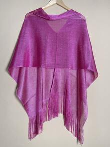 1pc Fashionable And Versatile Knitted Women's Spring/Summer Poncho, Comfortable, Breathable, Sun-Proof, Suitable For Various Occasions To Wear - Multicolor - View 22