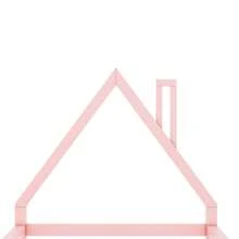 90*200cm Kinderbett, Flachbett, Hausform, Kiefer massiv, einfache Form,Rosa