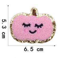 2pcs Pumpkin Ghost Chenille Iron On Patches Embroidery Patch Halloween Patch Sew On Patch For Clothing Jacket Backpack Decoration - Multicolor - View 11