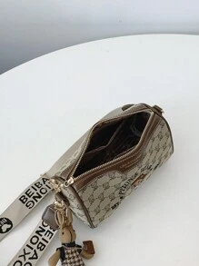 Casual All-Match Diagonal Crossbody Bags Chic Mini Square Bags With Accessory - Khaki - View 6