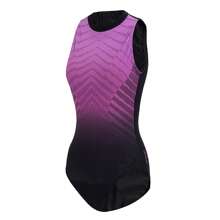 Speedo Traje de baño de una pieza elegante y estilizador para mujer, informal para uso en la piscina - negro/púrpura neón/burdeos oscuro/azul marino - Ver 1