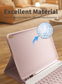 无线蓝牙键盘保护套，带可拆卸键盘和触控笔插槽，兼容三星 Galaxy Tab、Pad SE，超薄轻巧支架保护套（粉色） - 粉色 - 查看 6