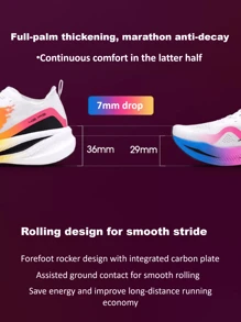 BMAI 女款 SurcarbonFly Windwheel 专业马拉松碳纤维竞速鞋：缓震跑鞋，非常适合训练、跳绳和跑步；耐用、有弹性、缓震、轻便、耐磨、防滑、静音、舒适 - 黑色 - 查看 6