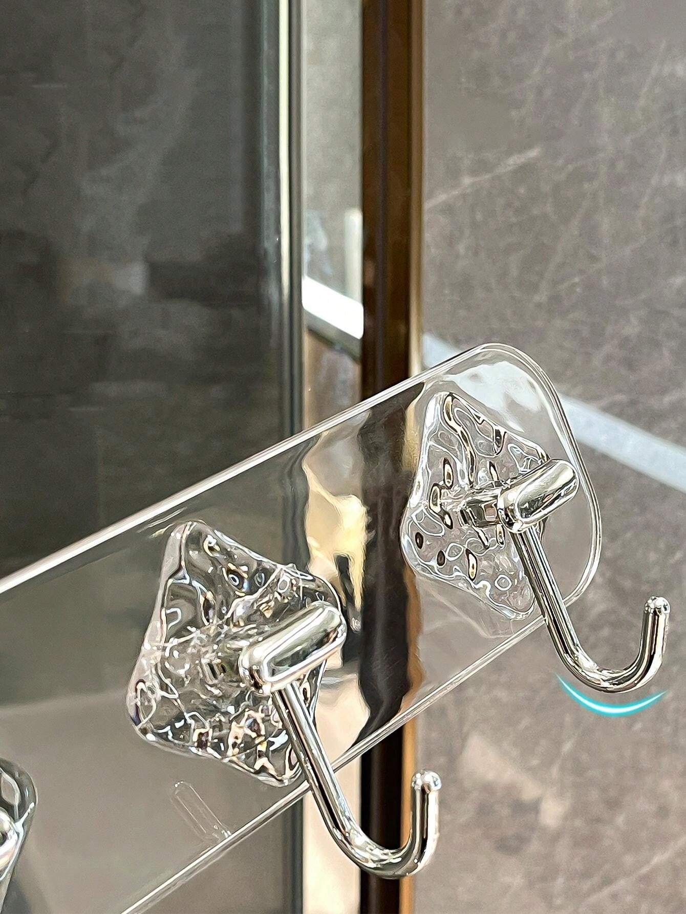 No Drill Strong Adhesive Gel Hooks, Wall Mounted Towel Rack, Seamless