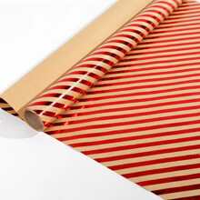 3pcs/Set Christmas Wrapping Paper - Red Stripe, Christmas Tree & Reindeer, Plaid Pattern - Each Roll 17in X 120in, Christmas Gift Box, Party Favor Wrapping Paper Rolls, 3 Designs