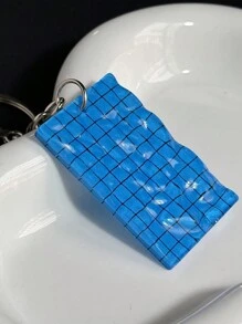 1pc Acrylic Water Wave INS Style Swimming Pool Keychain Bag Charm Pendant Creative Accessory & Small Christmas Gifts Gift Thanksgiving - Royal Blue - View 7