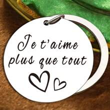 1PC French Valentine's Day Gifts For Him Her I Love You Keychain Couple Gifts For Boyfriend Girlfriend Husband Wife, Birthday Gifts For Men Women