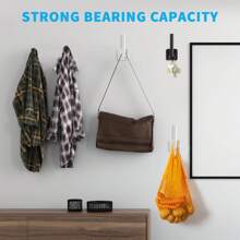 无需钻孔粘性挂钩，适用于走廊、浴室、卧室、壁橱的强力粘性壁挂架，多功能整理架，重型衣架，防损挂钩，宿舍装饰 - 彩色 - 查看 6