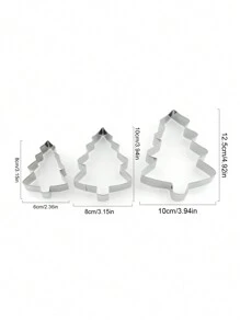 Set de 3 piezas de herramientas de repostería de acero inoxidable para Navidad, cortador de galletas de hombre de jengibre DIY, decoraciones navideñas, pijamas navideños, regalos navideños, decoración navideña