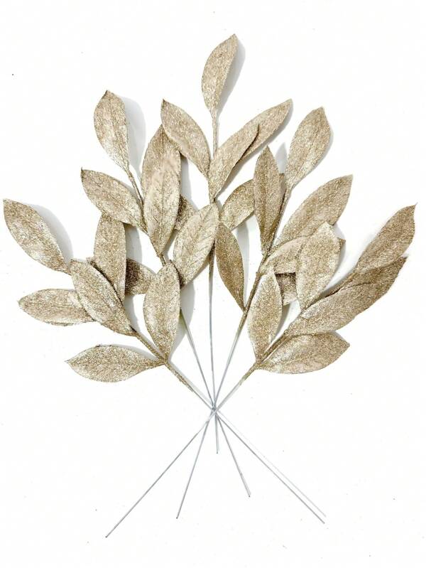 1pc/3PCS/6PCS Artificial Glitter Plant With Leaves, Cute Artificial Flower Christmas Tree Decoration Ornament, For Living Room And Bedroom Vase Flower Arrangement, Wedding, Party, Home Decoration, Desk Stuffing Thanksgiving Christmas Supplies, Home Decor, Table Decor, Christmas Decor Christmas Decorations Room Decor