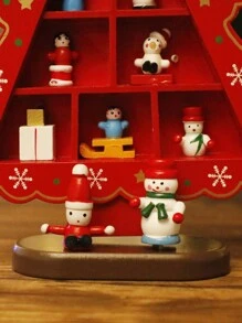 1 件木制圣诞树装饰，带迷你装饰，节日桌面节日装饰，非常适合家庭、办公室或派对展示，迷你木制圣诞树，桌面节日装饰，手工制作的圣诞装饰， - 彩色 - 查看 10