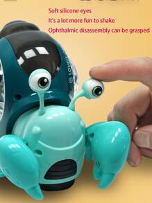 RUNQI Electric Rocking Snail Toy, Children Hermit Crab Multidirectional Lamp With Light, Music And Projection, Colorful Educational Toy