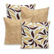 Kit Of 4 Decorative Cushion Covers 40x40cm Printed In Khaki Arabesque Gorgurinho - Kaki Ả Rập - Xem 1
