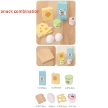 1 套儿童厨房玩具木制什锦假零食拼盘，假装游戏逼真的蔬菜和水果沙拉切菜玩具套装 - 彩色 - 查看 6