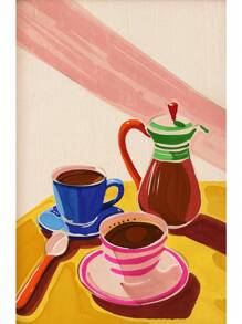 ﻿ 1pc Koffiehuis Stad Bakkerij Illustratie Croissants En Koekjes Kunstposter Canvas Schilderij Muur Print Foto Voor Keuken Woondecoratie Geen Lijst
