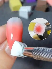 Esponjas para uñas suaves con bolígrafo de agarre, esponjas blancas y de colores para degradados de uñas, mini cepillos para uñas, herramientas de arte de uñas, accesorios de manicura, esponjas suaves para degradados de uñas Aura, mini esponjas de maquillaje, pinceles de arte de uñas con bolígrafo de agarre de 4 garras para accesorios de diseño de uñas degradadas - Multicolor - Ver 7