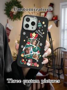圣诞节简约金属框架彩绘带挂绳防震加厚手机保护壳印花兼容 iPhone 16/16 Pro Max、iPhone 15 XR /7/8、iPhone 15 Pro Max、iPhone 13/14 Pro Max、iPhone 13/14/11/12 Pro/14 Plus、iPhone 11/12 Pro、iPhone XS/XR/7 8/Plus/7G ES2 软壳 - 彩色 - 查看 1