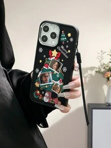 圣诞节简约金属框架彩绘带挂绳防震加厚手机保护壳印花兼容 iPhone 16/16 Pro Max、iPhone 15 XR /7/8、iPhone 15 Pro Max、iPhone 13/14 Pro Max、iPhone 13/14/11/12 Pro/14 Plus、iPhone 11/12 Pro、iPhone XS/XR/7 8/Plus/7G ES2 软壳 - 彩色 - 查看 3