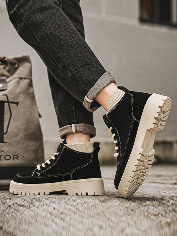 Botas de caminhada masculinas casuais, versáteis e de cano médio