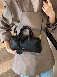 BELLEBORG Elegant Versatile Embossed Leather Texture Women Handbag - Black - View 5