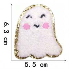 2pcs Pumpkin Ghost Chenille Iron On Patches Embroidery Patch Halloween Patch Sew On Patch For Clothing Jacket Backpack Decoration - Multicolor - View 12