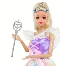 1 set de robe de poupée de mode + 1 baguette magique + 1 couronne, pour poupée de 11,5 pouces, cadeau de jouet pour filles (poupée non incluse), cadeau d'Halloween/Thanksgiving/Noël