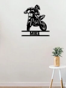 1pc Tên tiếng Anh tùy chỉnh được cá nhân hóa Dòng rỗng Xe máy Thể thao Trang trí nội thất Kim loại Sắt Nghệ thuật Đèn treo Trang trí cho Phòng khách Phòng ngủ Tường trong nhà, Trang trí phòng, Trang trí phòng ngủ, Trang trí nhà, Trang trí nhà - phong cách 1 - Xem 8