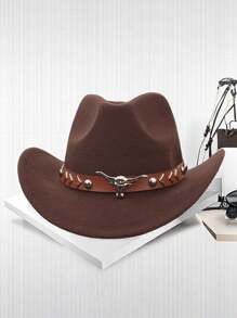 2pcs Western Cowboy Costume Accessories Set - Includes Cowgirl Hat And Bandana Scarf For Farm Halloween Party Dress-Up Props, Cool And Handsome Style With Pop-Culture Theme - Cowboy Hat + Red Scarf - View 5